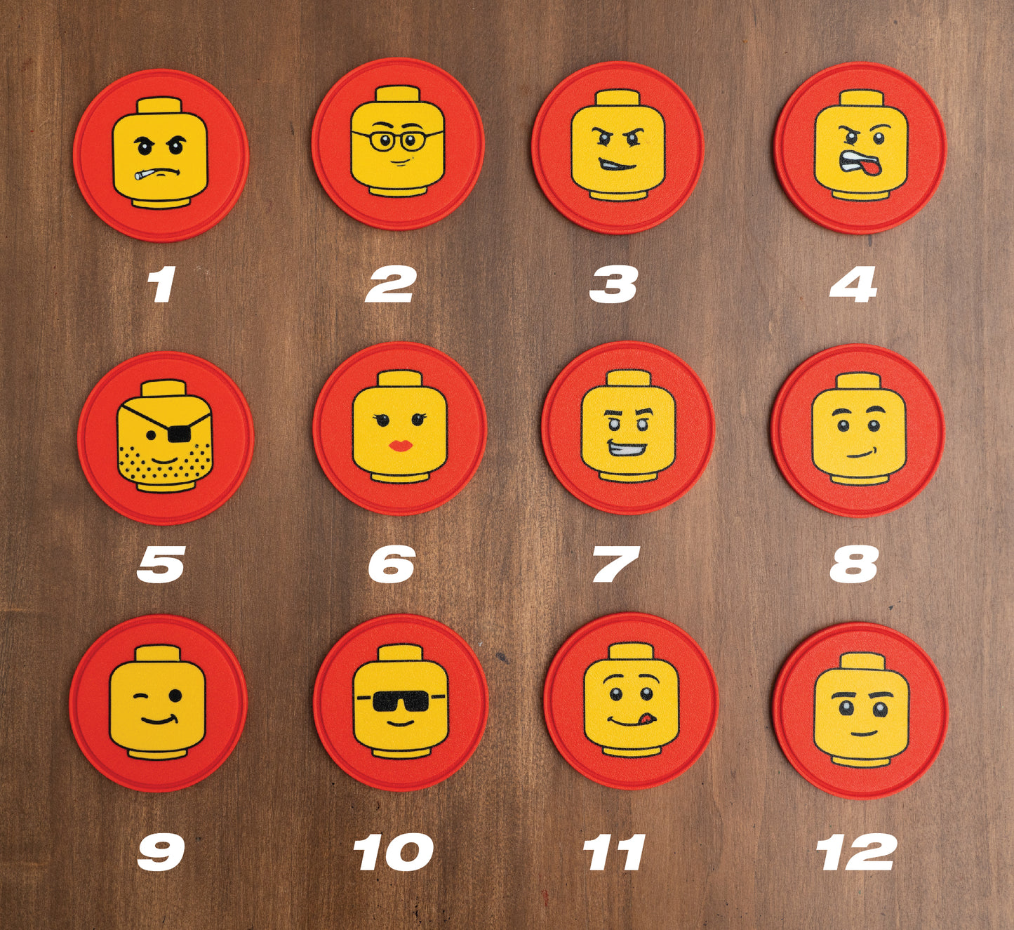 Brick Minifigure Head Drink Coasters