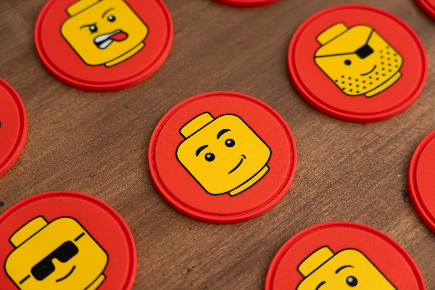 Brick Minifigure Head Drink Coasters