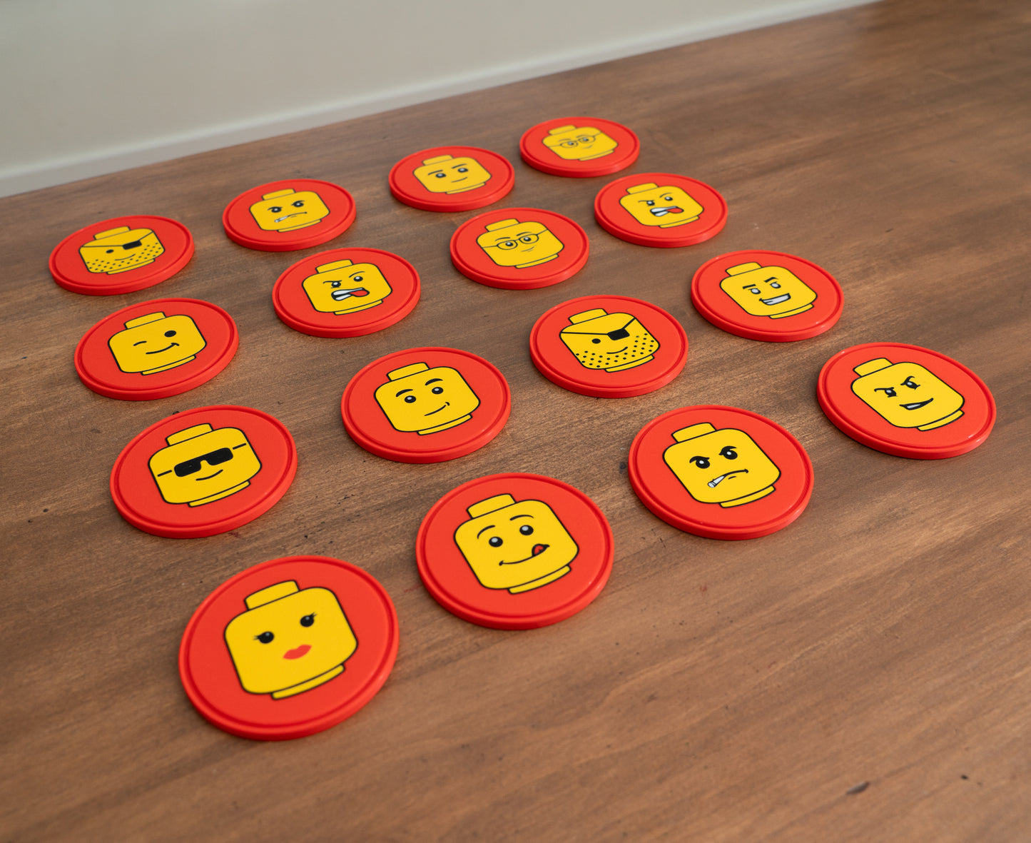 Brick Minifigure Head Drink Coasters