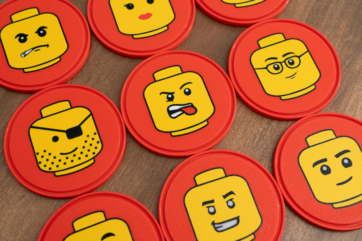Brick Minifigure Head Drink Coasters