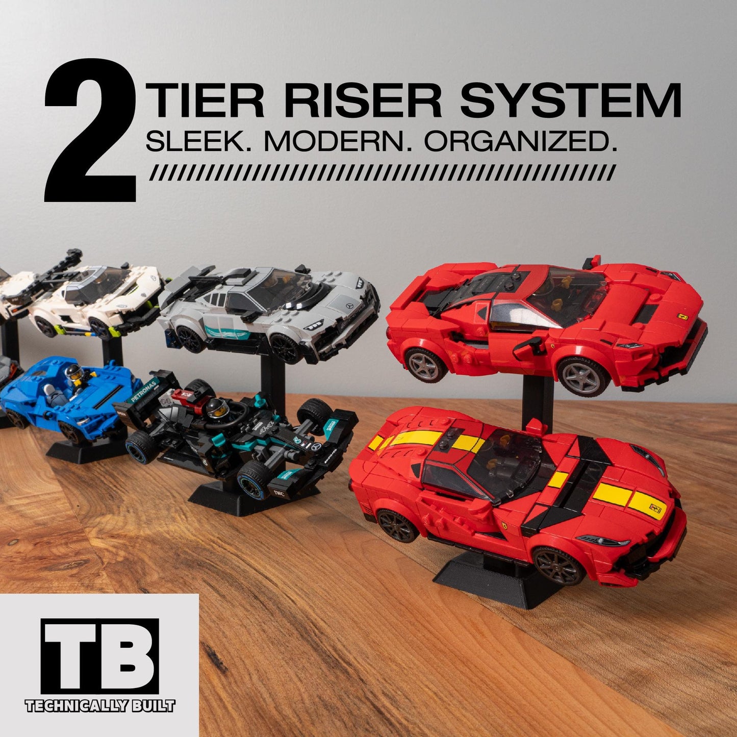 2 Tier Riser Display for Lego Speed Champions