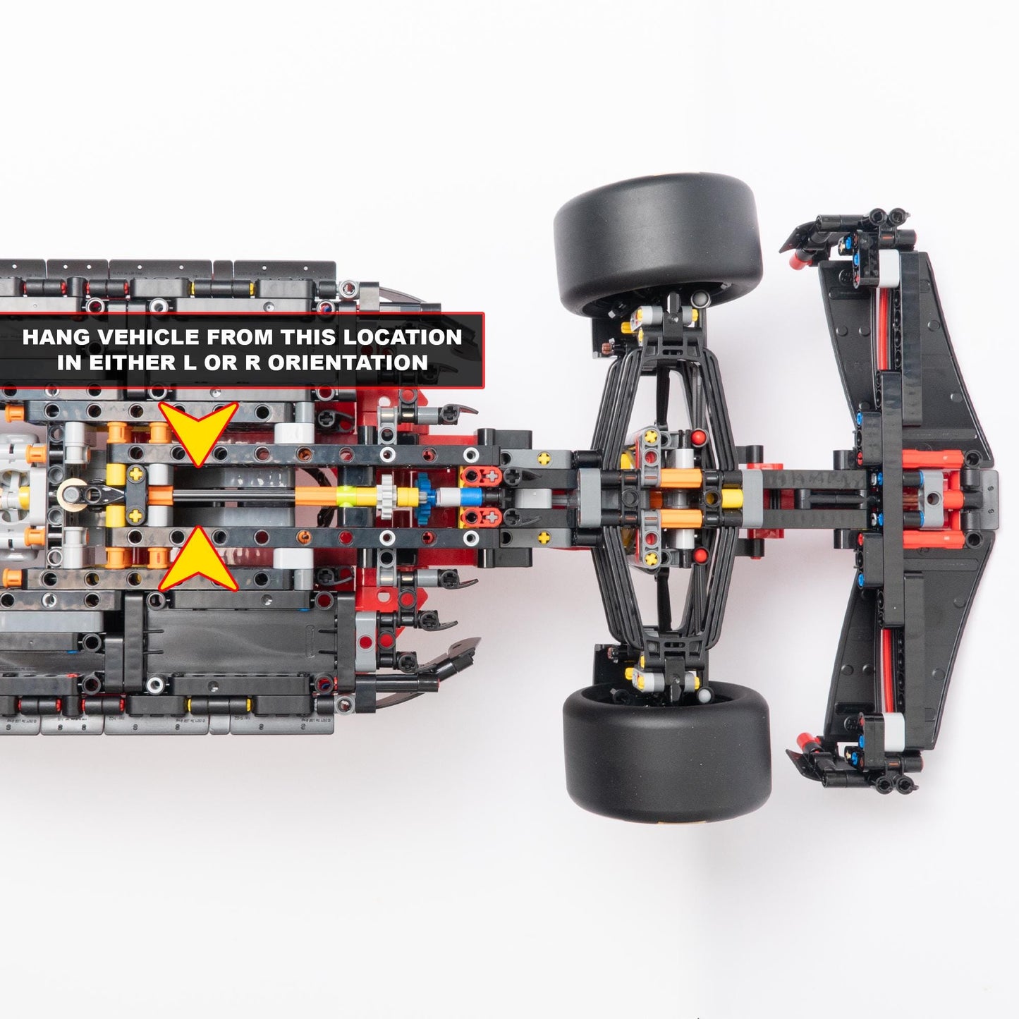 Horizontal Wall Mount for LEGO Technic Ferrari SF-24 F1 - 42207
