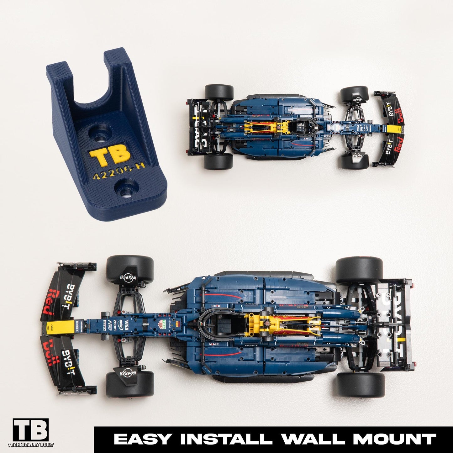 Horizontal Wall Mount for LEGO Technic Oracle Red Bull RB20 F1 - 42206