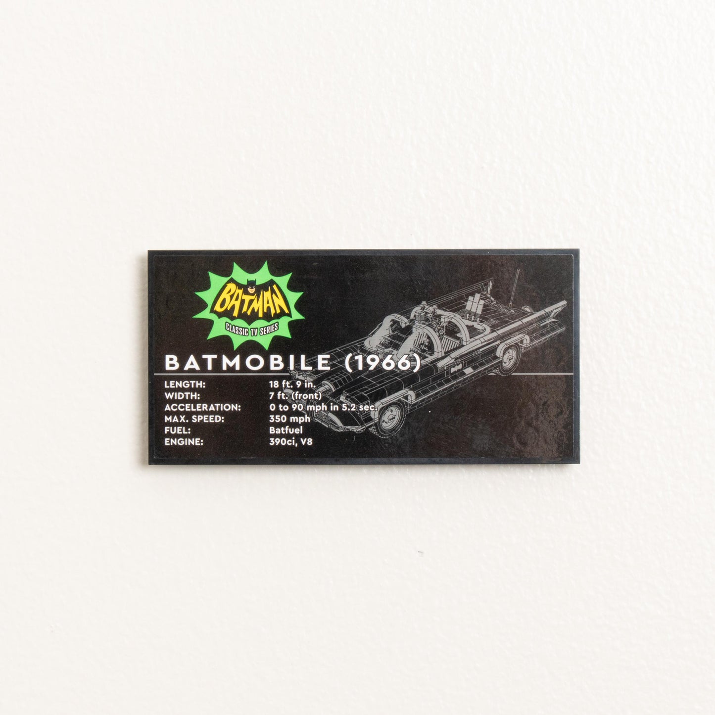 Vertical Wall Mount for LEGO Batman The Classic TV Series Batmobile - 76328