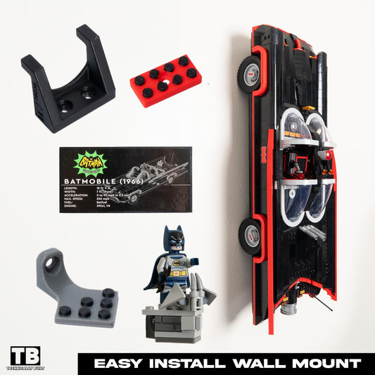 Vertical Wall Mount for LEGO Batman The Classic TV Series Batmobile - 76328