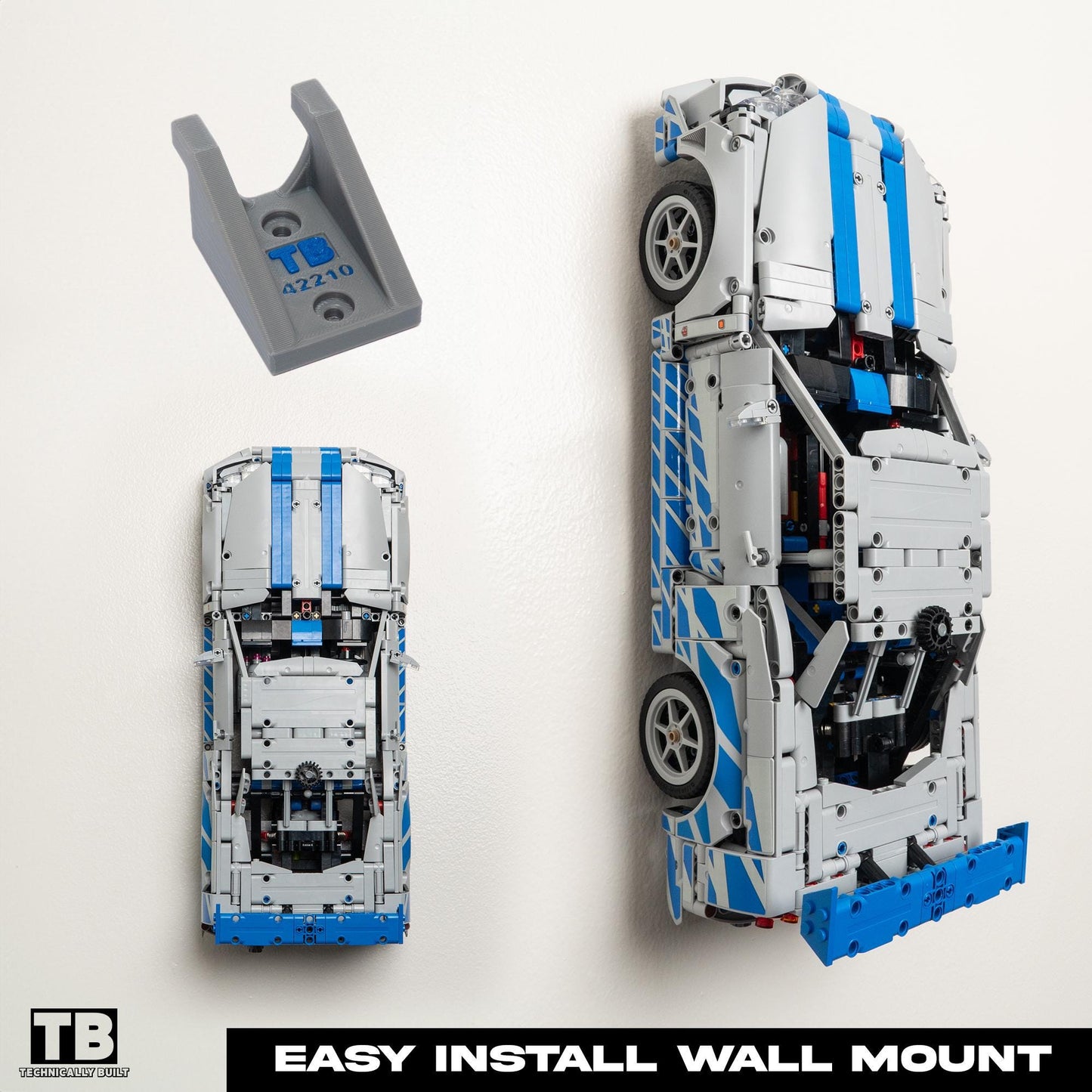 Vertical Wall Mount for LEGO 2 Fast 2 Furious Nissan Skyline GT-R (42210)
