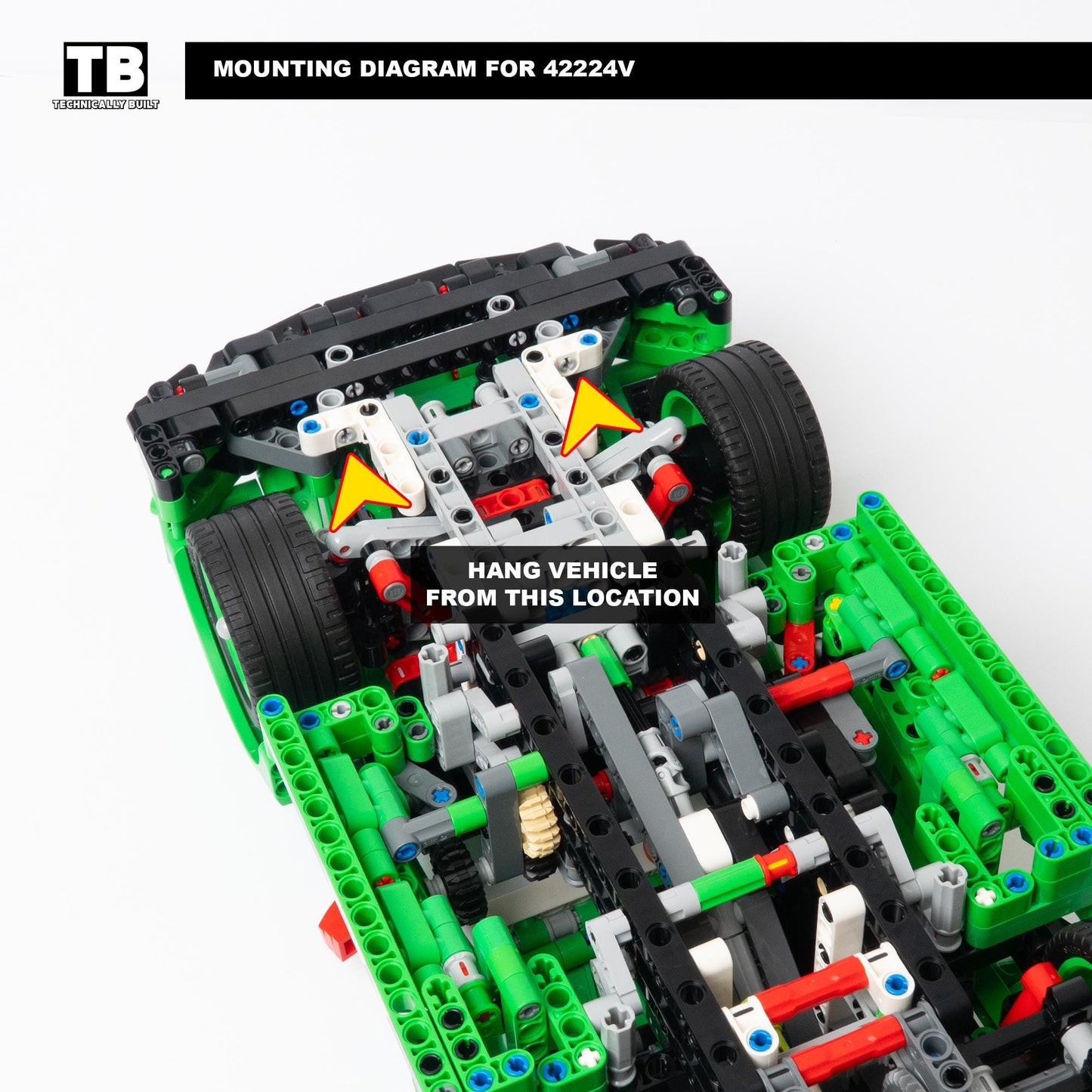 Vertical Wall Mount for LEGO Technic Porsche 911 GT3 R REXY AO Racing Car-42224