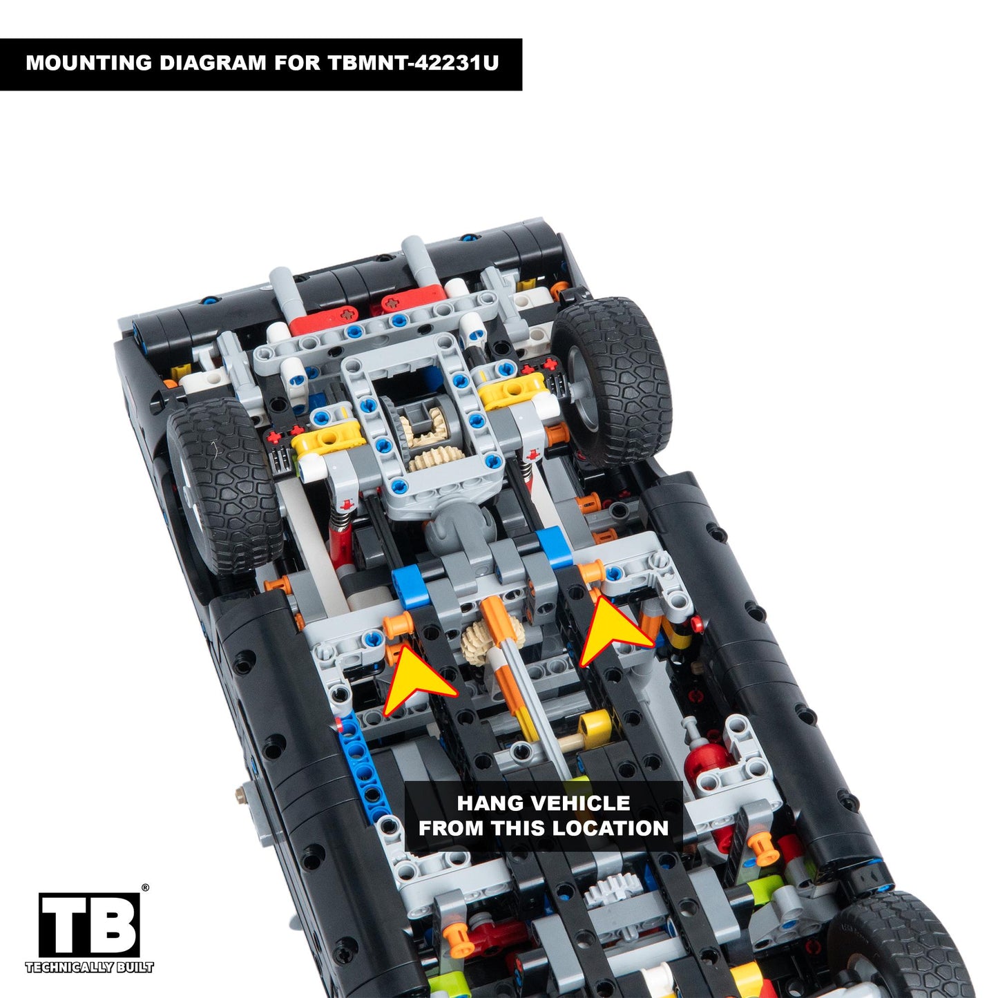Upside Down Wall Mount for LEGO Technic Fast and Furious Dodge Charger R/T Car-42231