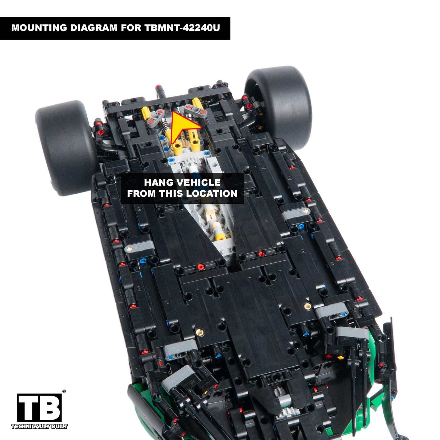 Upside Down Wall Mount for LEGO Technic Aston Martin Aramco AMR25 F1 Car-42240