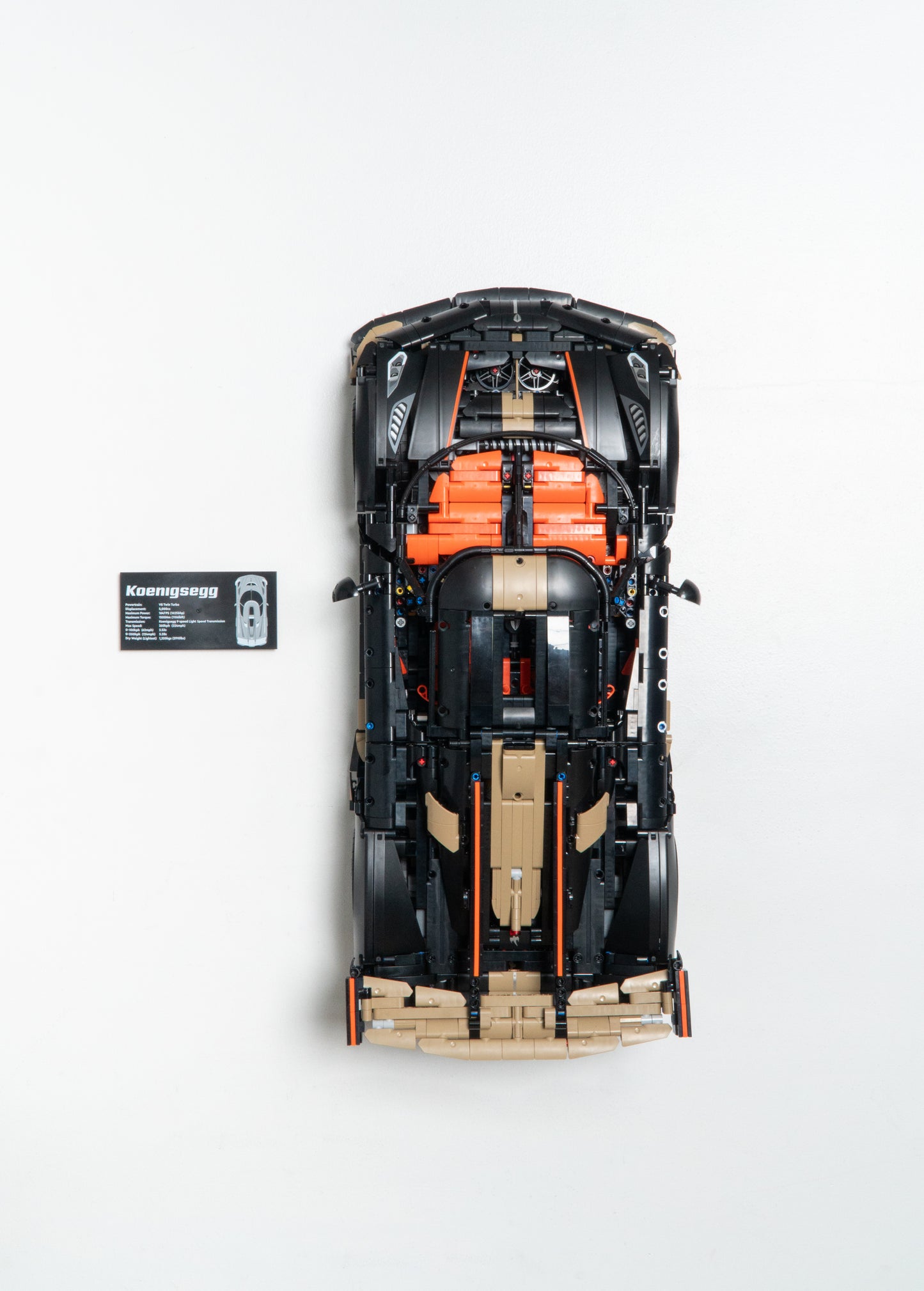 Vertical Wall Mount for LEGO Technic Koenigsegg Sadair's Spear Megacar-42232