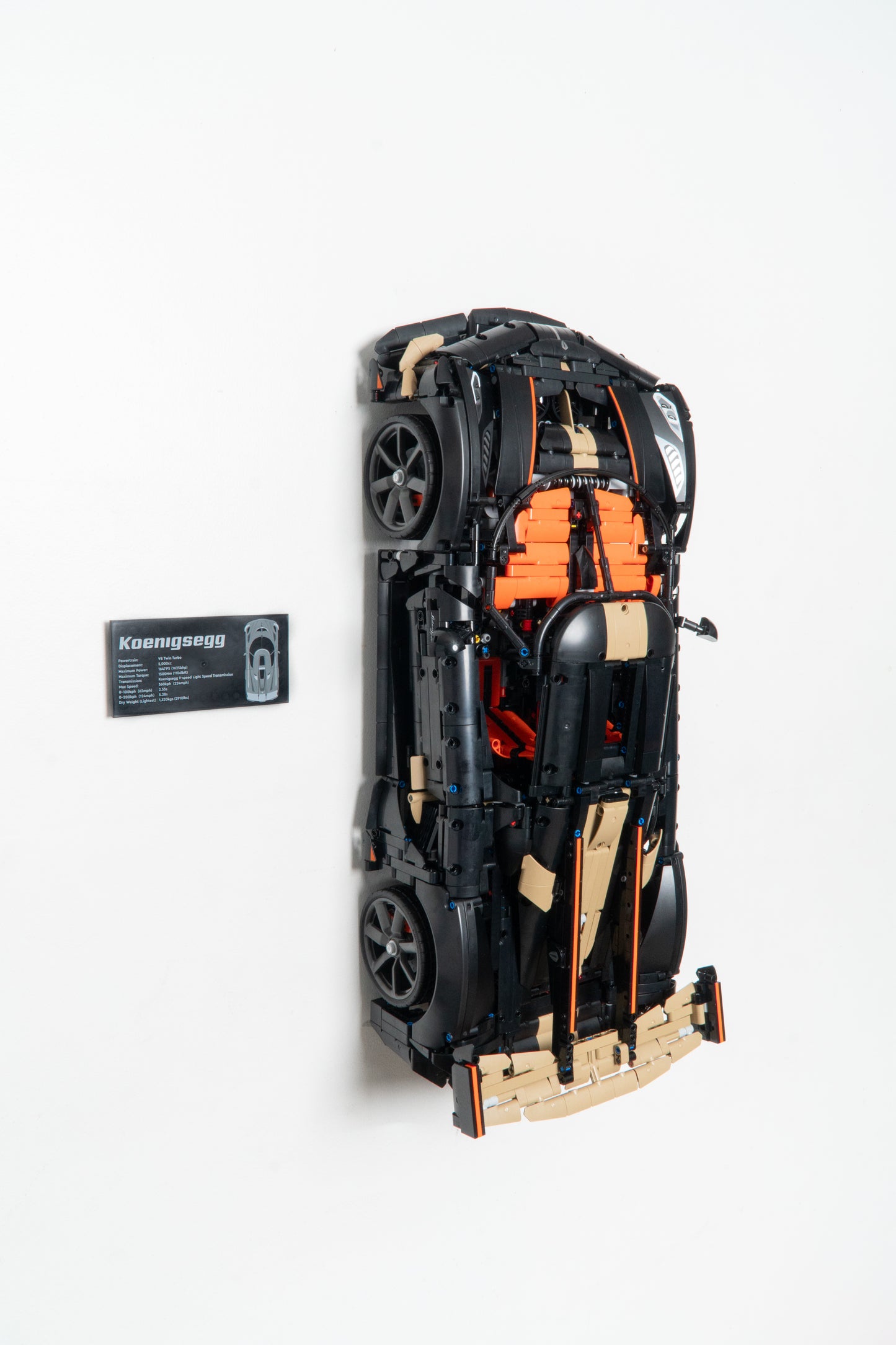 Vertical Wall Mount for LEGO Technic Koenigsegg Sadair's Spear Megacar-42232
