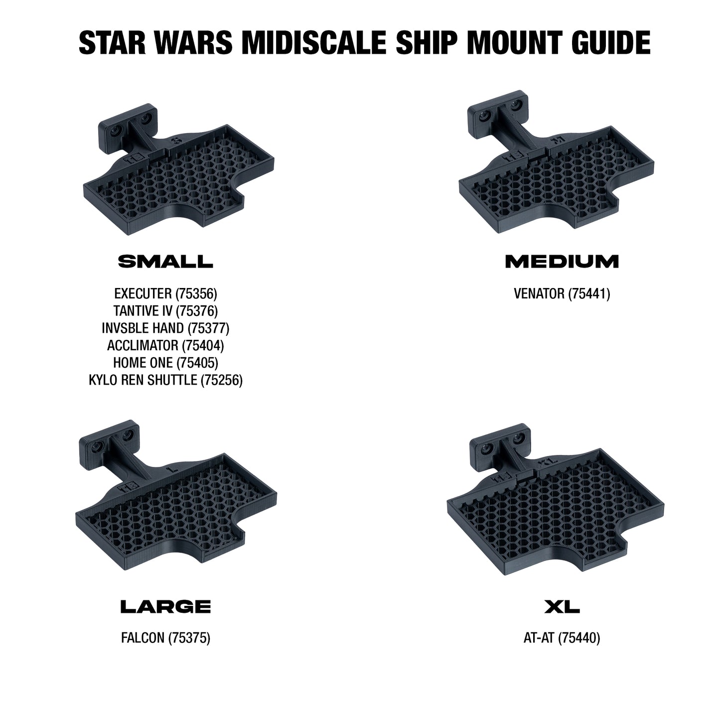 Wall Mount for LEGO Star Wars Ships