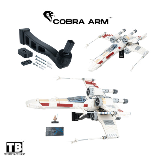 Cobra Arm Wall Mount Compatible With LEGO Star Wars X-Wing Starfighter 75355