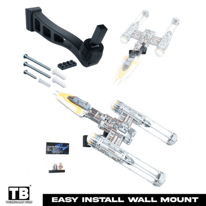 Cobra Arm Wall Mount Compatible With LEGO Star Wars Y-Wing Starfighter 75181