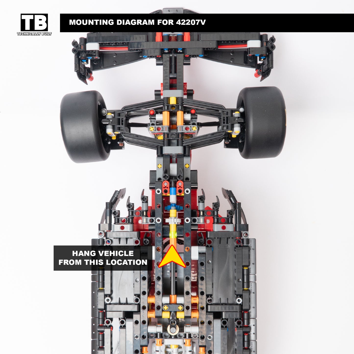 Vertical Wall Mount for LEGO Ferrari SF-24 F1 Car-42207