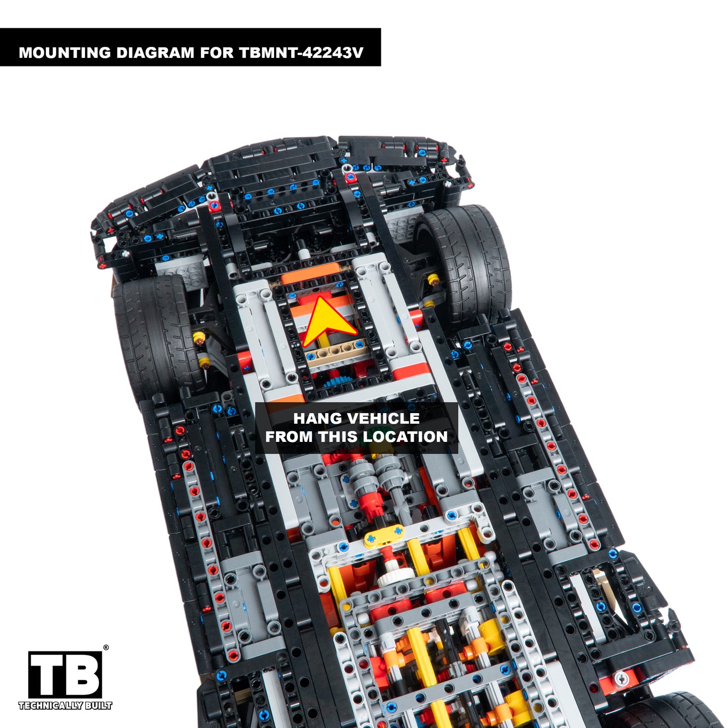 Vertical Wall Mount for LEGO Technic Koenigsegg Sadair's Spear Megacar-42232