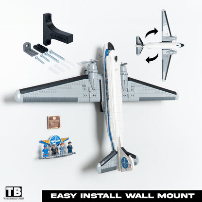 Vertical Wall Mount for LEGO Icons Douglas DC-3 Panam Airliner-11378