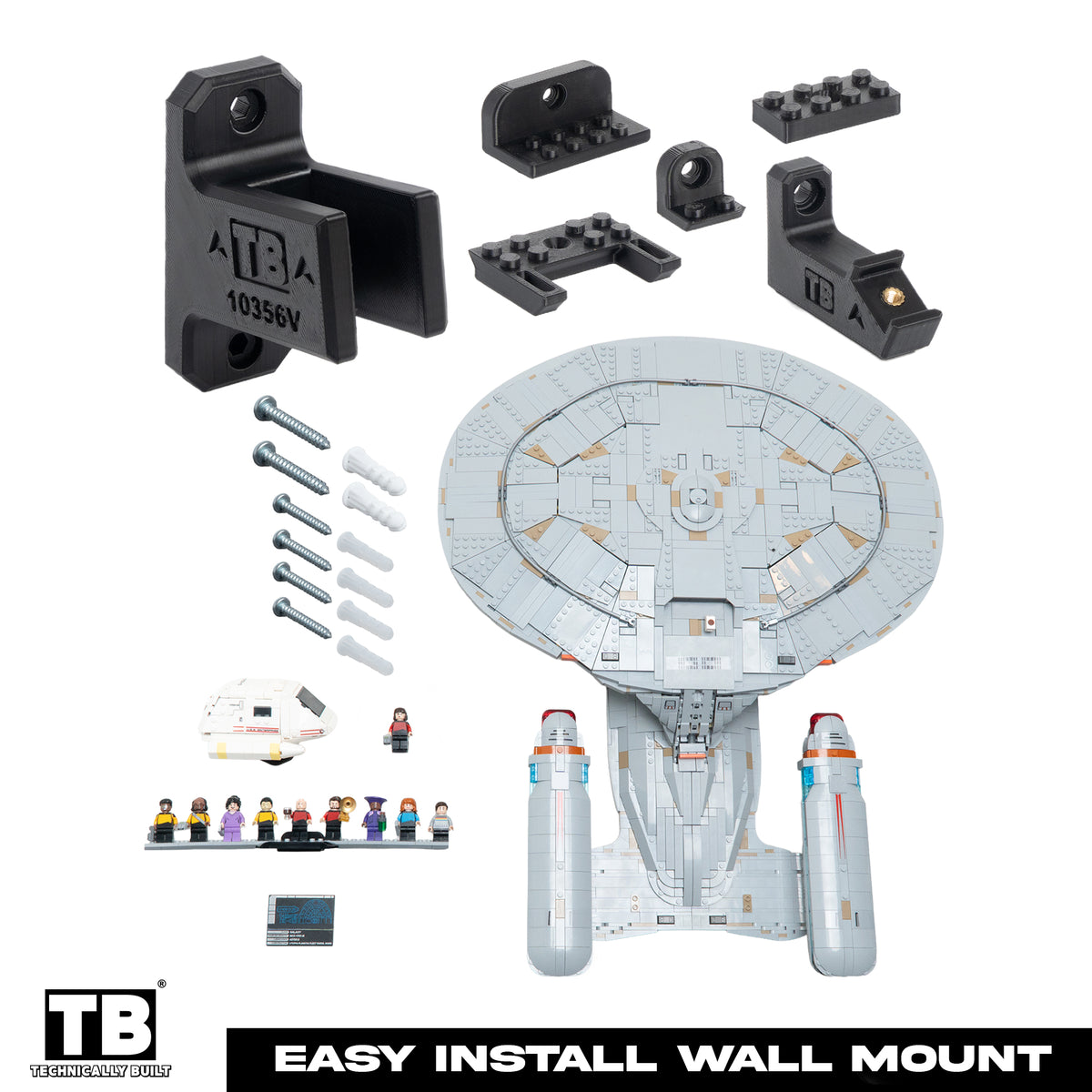 Vertical Wall Mount for LEGO Star Trek: U.S.S. Enterprise NCC-1701-D-10356