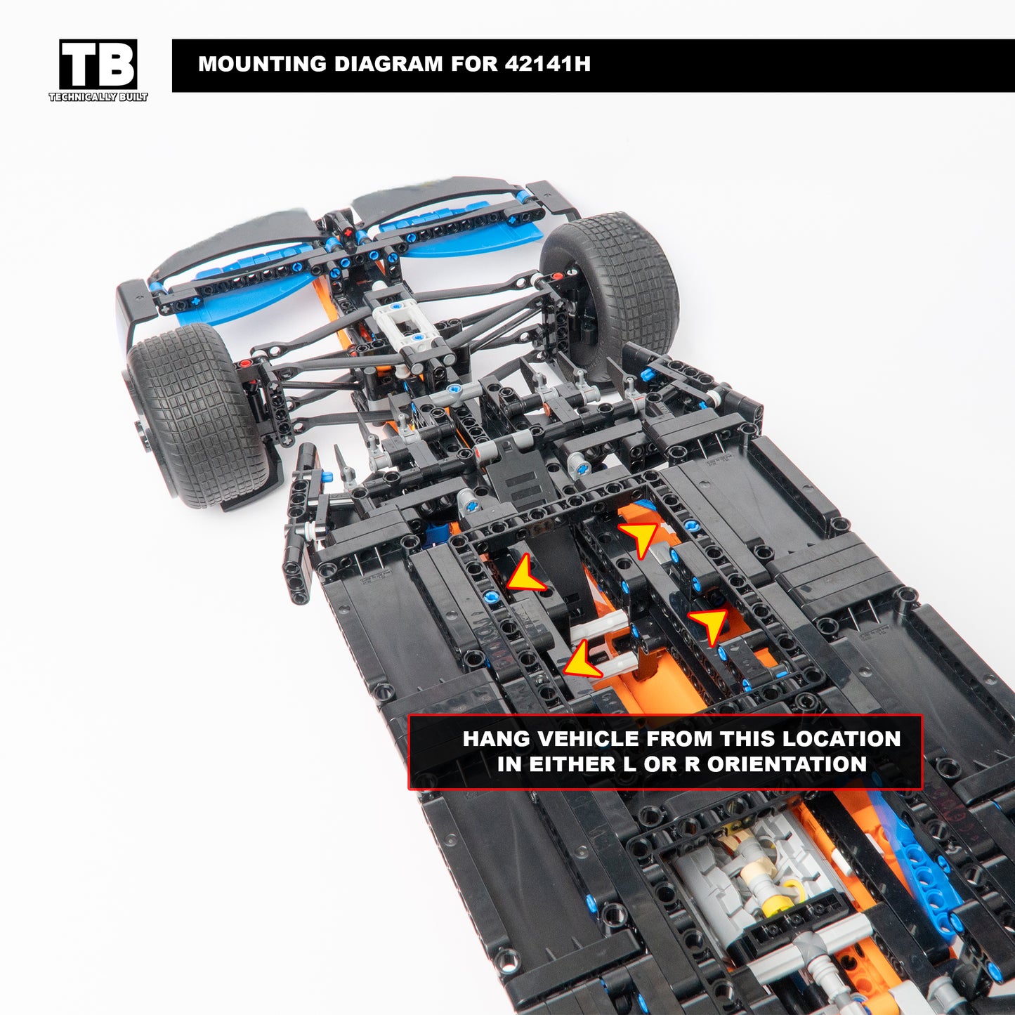 Horizontal Wall Mount for LEGO McLaren F1 Wall Mount-42141