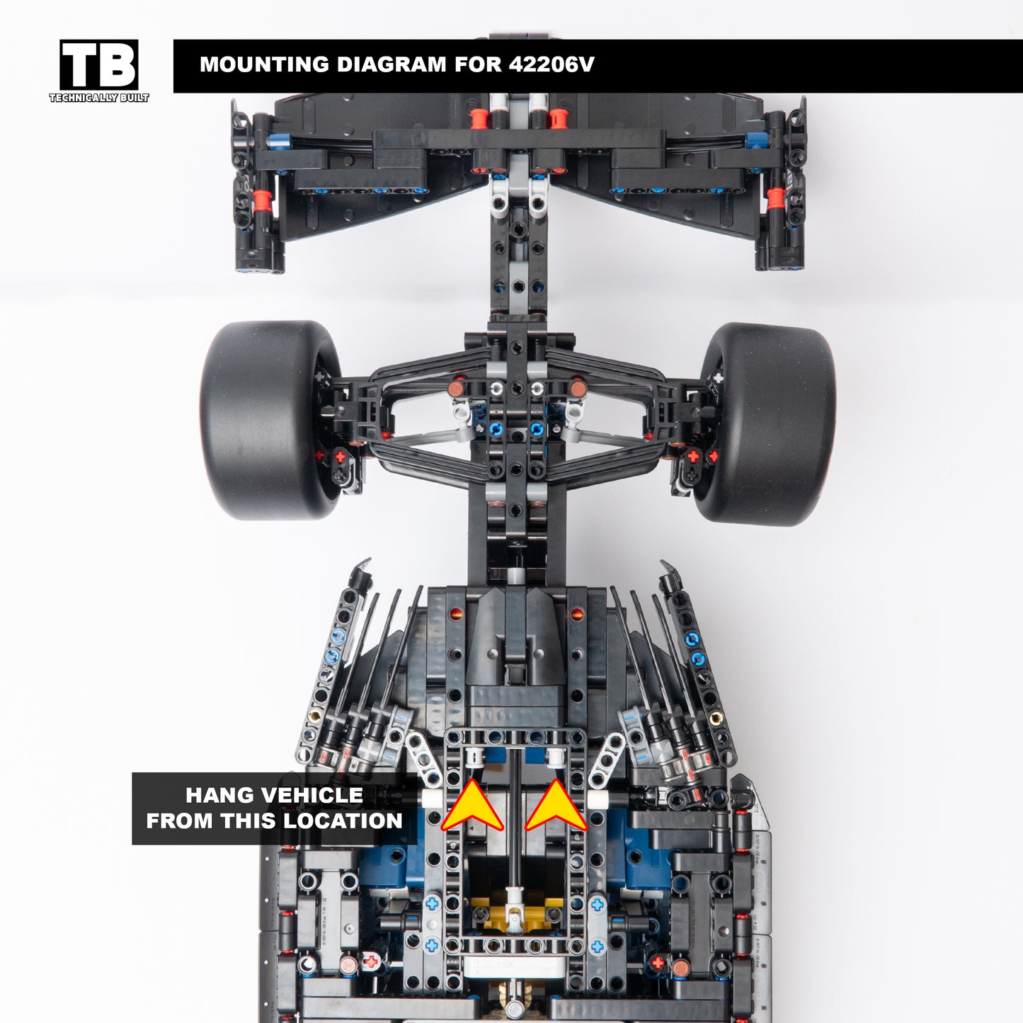 Vertical Wall Mount for LEGO Oracle Red Bull Racing RB20 F1 Car-42206
