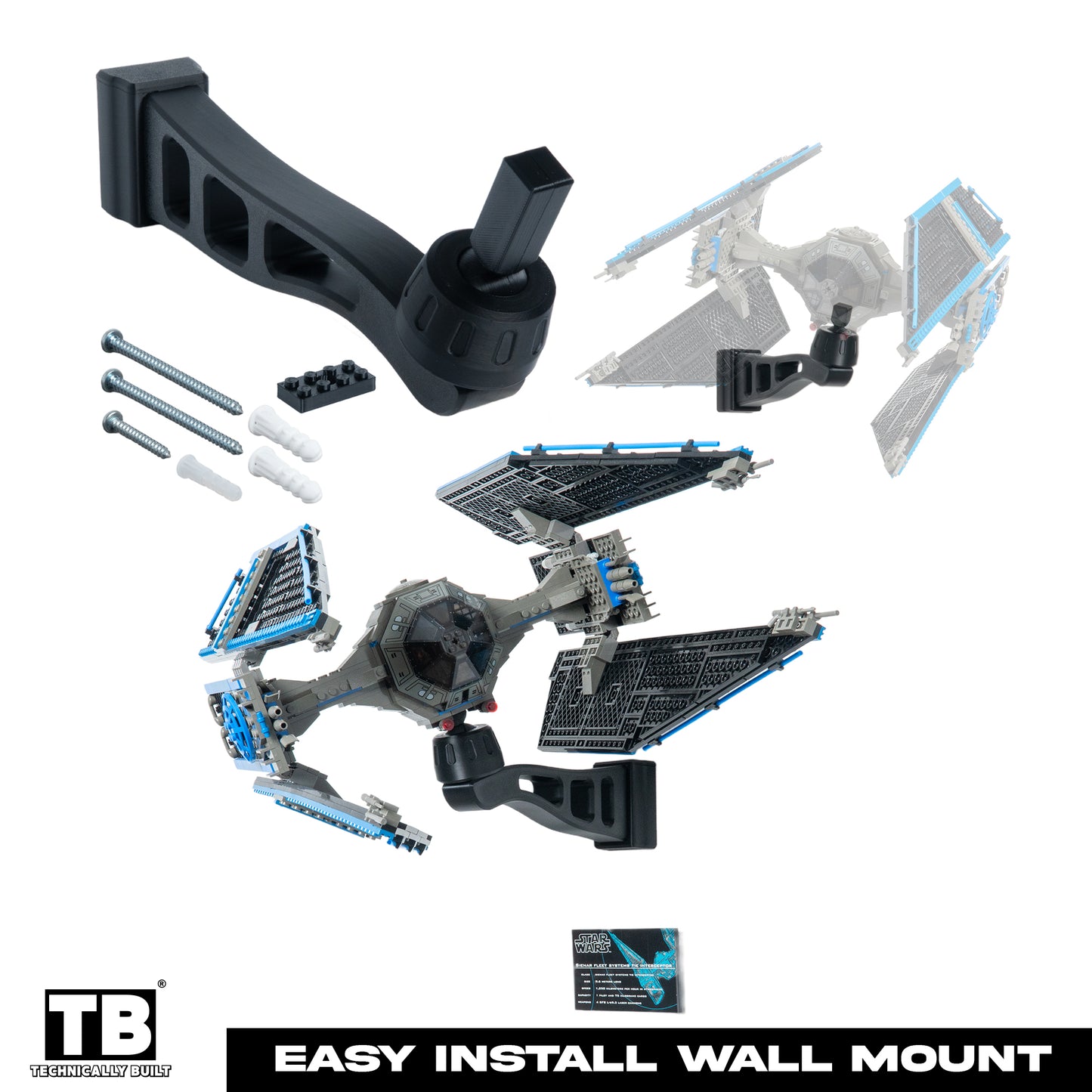 Cobra Arm Wall Mount Compatible With Lego UCS Star Wars TIE Interceptor-7181