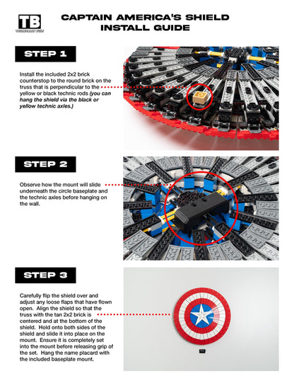 Wall Mount for LEGO Captain America's Shield-76262