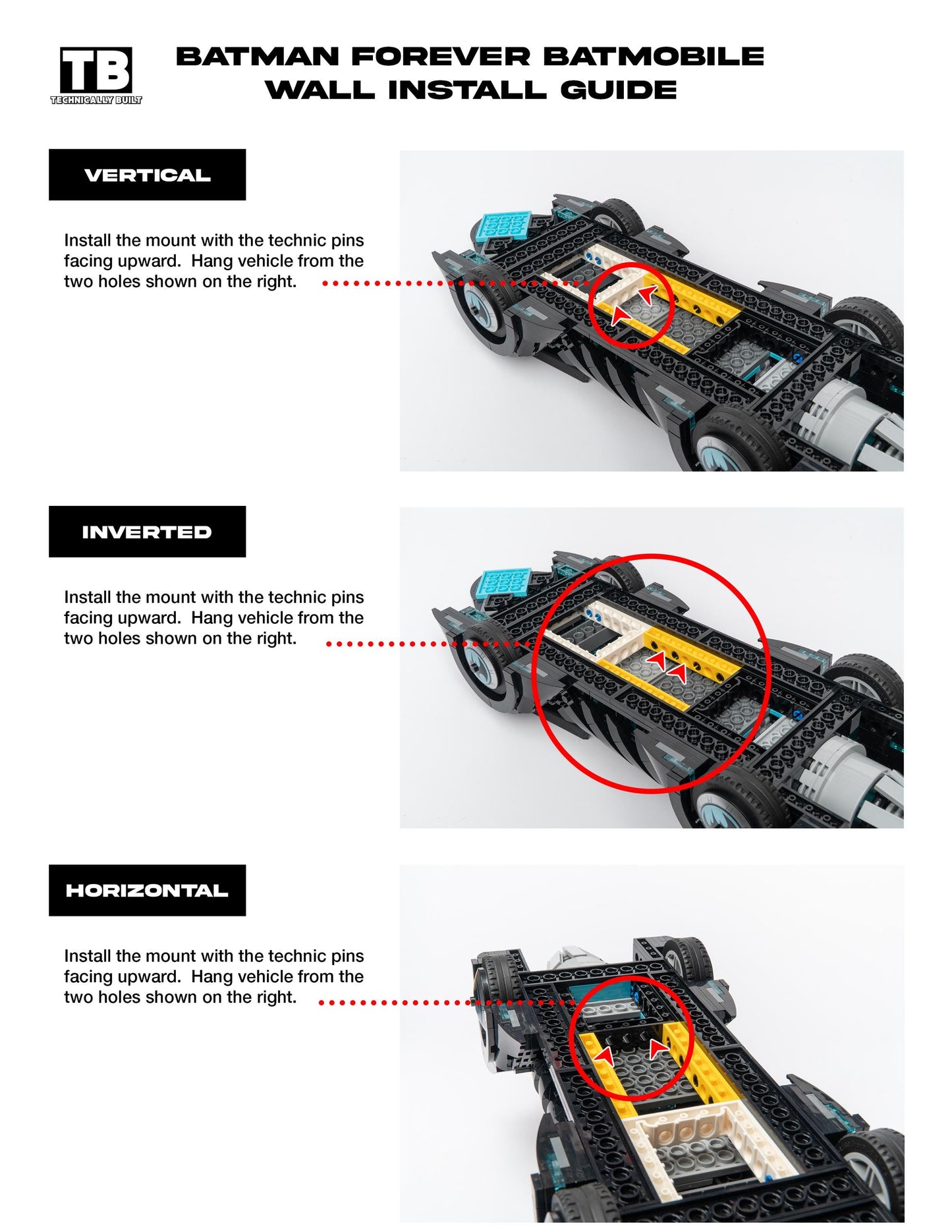 Wall Mount for LEGO Batman Forever Batmobile-76304