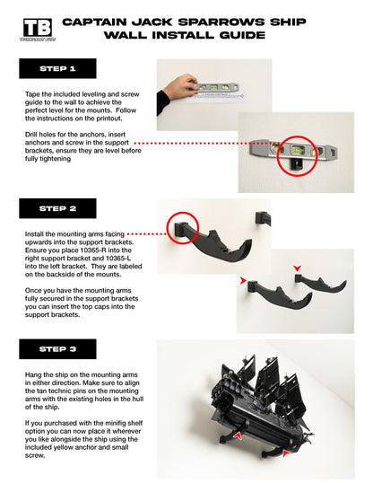 Wall Mount for LEGO Icons Captain Jack Sparrow's Pirate Ship (10365)