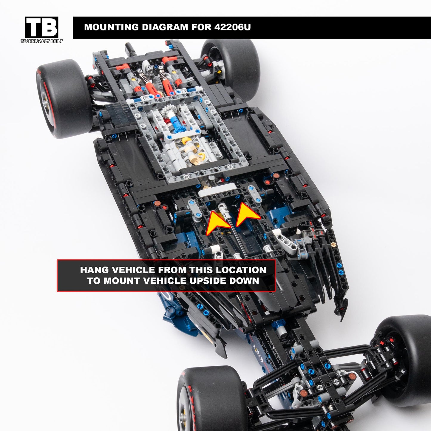 Upside Down Wall Mount for LEGO Oracle Red Bull Racing RB20 F1 Car-42206
