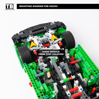 Vertical Wall Mount for LEGO Technic Porsche 911 GT3 R REXY AO Racing Car-42224