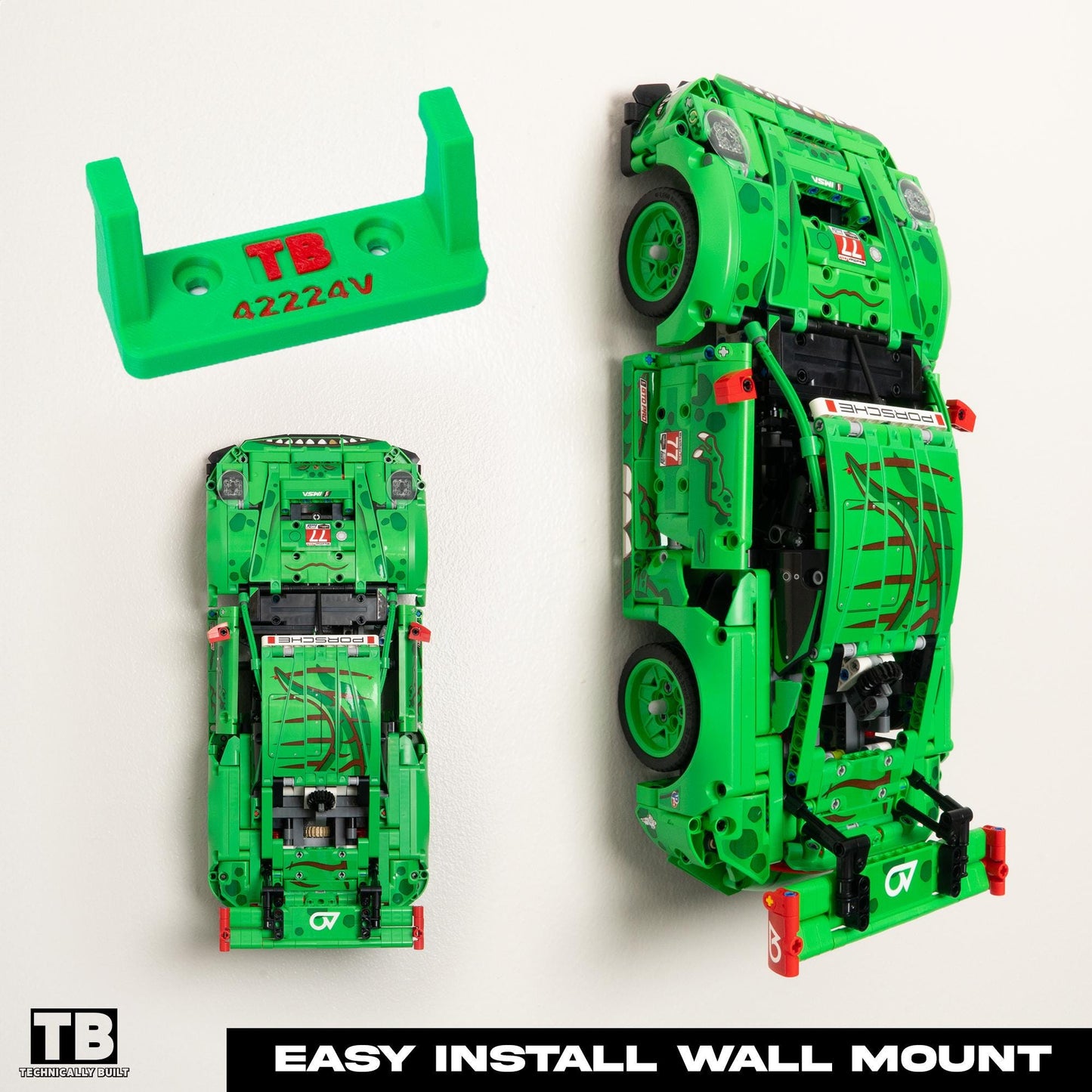 Vertical Wall Mount for LEGO Technic Porsche 911 GT3 R REXY AO Racing Car-42224