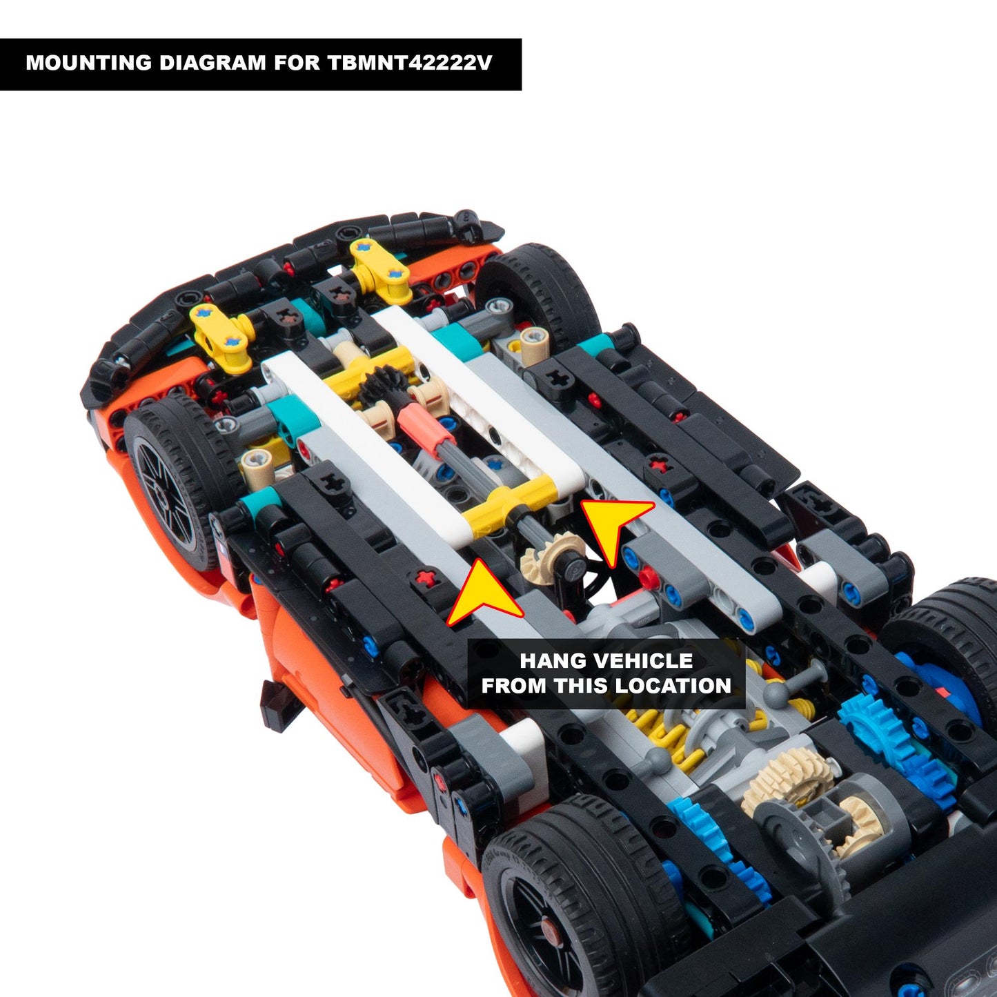 Vertical Wall Mount for LEGO Technic Bugatti Chiron Pur Sport Hypercar-42222