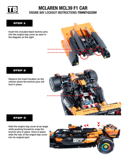 Upside Down Wall Mount for LEGO McLaren MCL39 F1 Car-42228