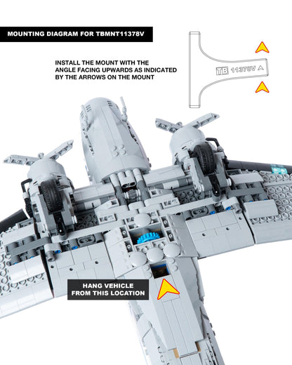 Vertical Wall Mount for LEGO Icons Douglas DC-3 Panam Airliner-11378