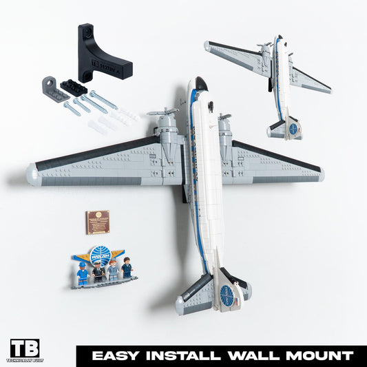 Vertical Wall Mount for LEGO Icons Douglas DC-3 Panam Airliner-11378