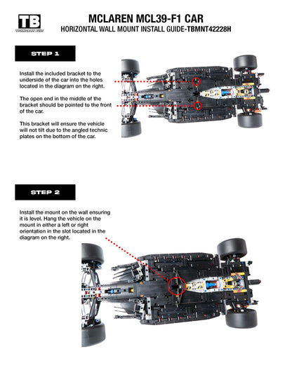 Horizontal Wall Mount for LEGO McLaren MCL39 F1 Car-42228