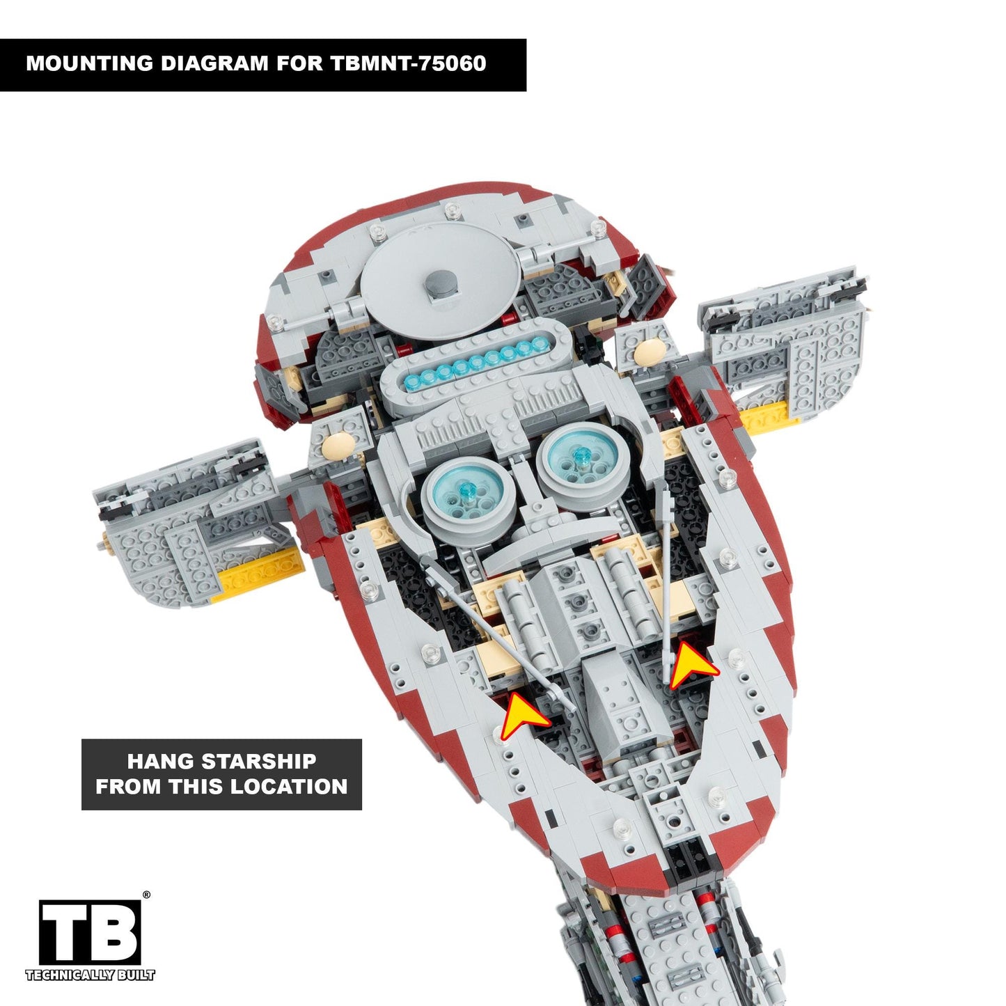 Vertical Wall Mount for LEGO Star Wars Slave 1-75060