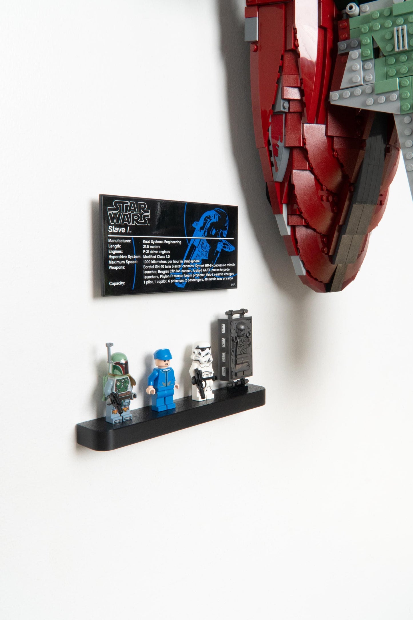 Vertical Wall Mount for LEGO Star Wars Slave 1-75060