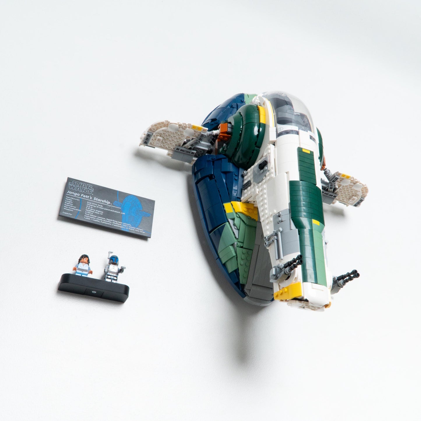 Vertical Wall Mount for LEGO Star Wars Jango Fett's Firespray-Class Starship-75409