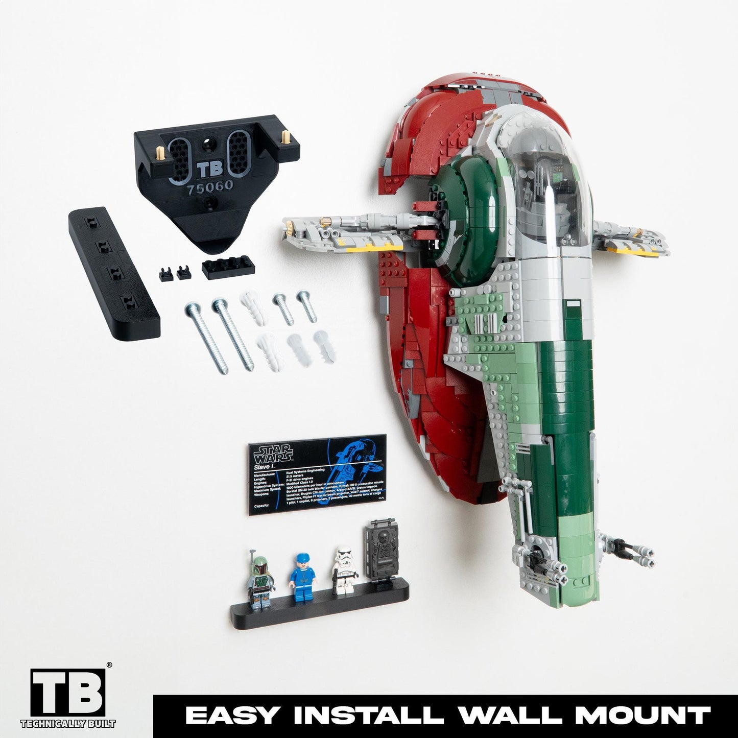 Vertical Wall Mount for LEGO Star Wars Slave 1-75060