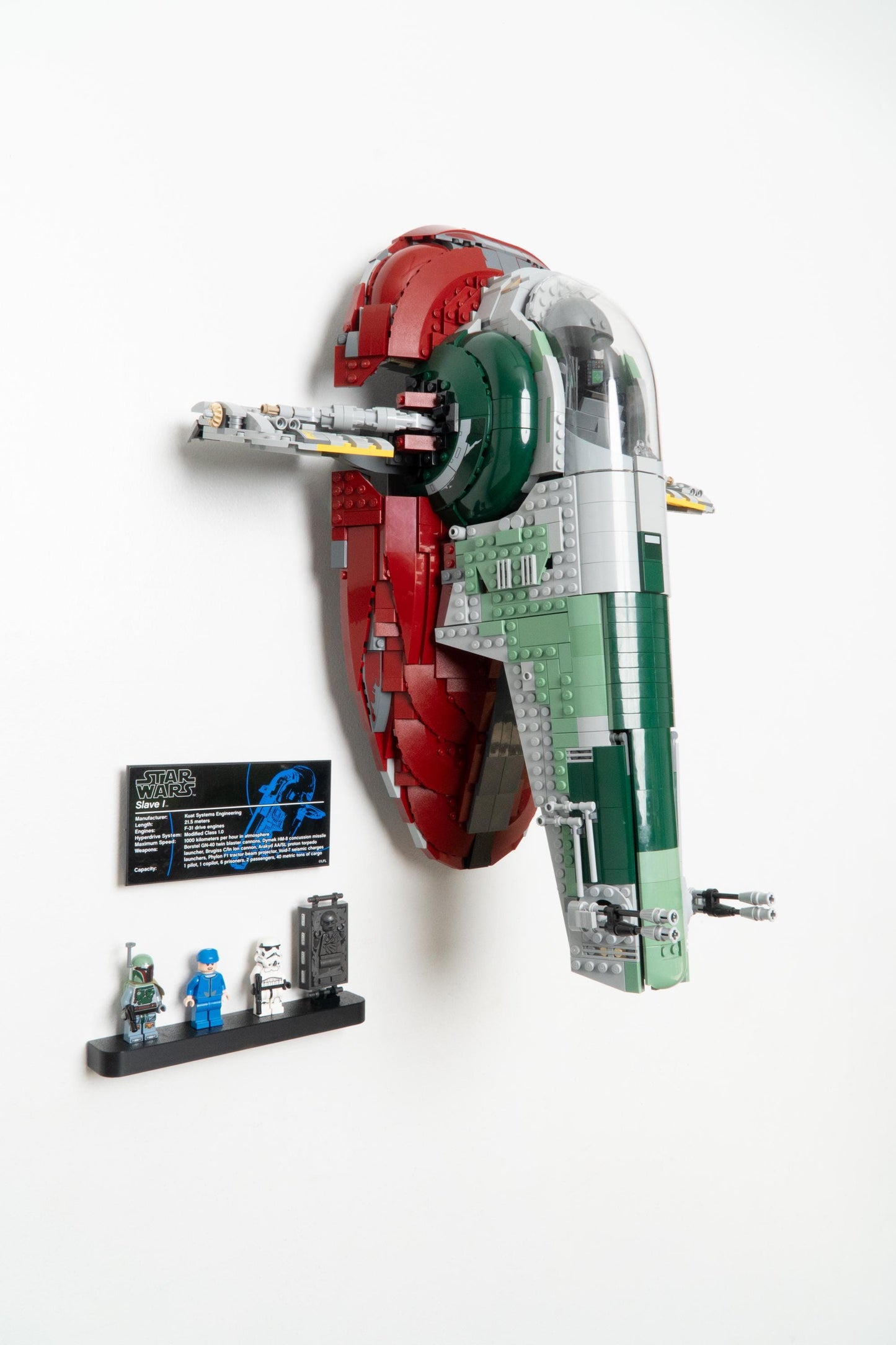 Vertical Wall Mount for LEGO Star Wars Slave 1-75060