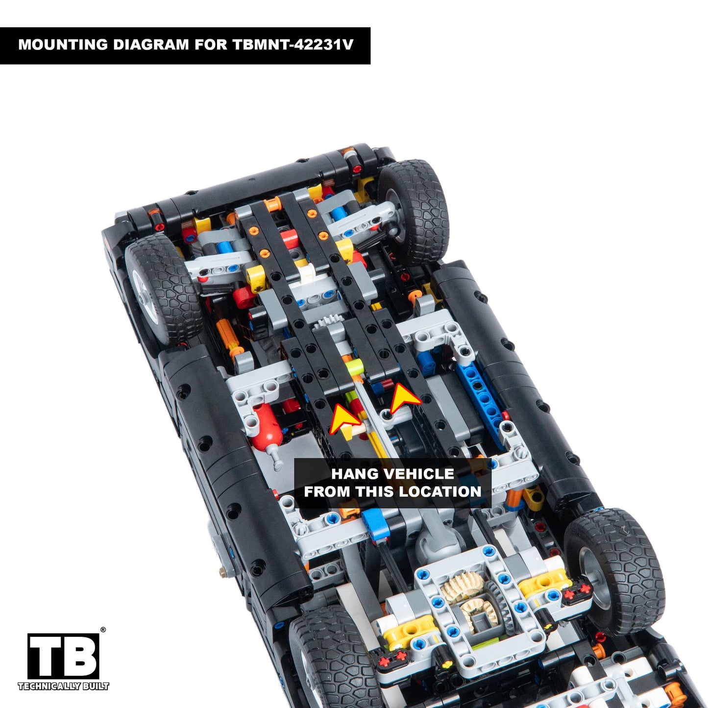 Vertical Wall Mount for LEGO Technic Fast and Furious Dodge Charger R/T Car-42231