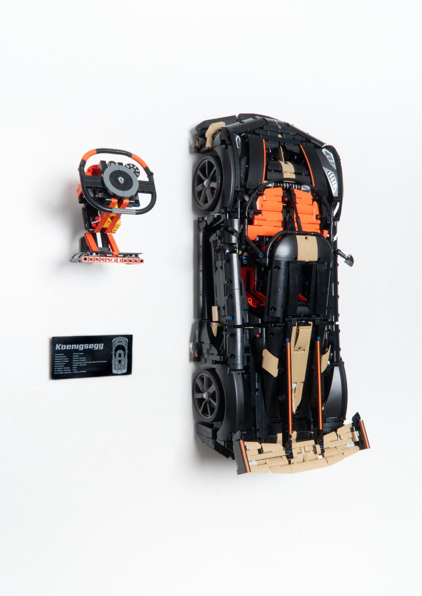 Wall Mount for LEGO Technic Koenigsegg Sadair's Spear Steering Wheel-40894