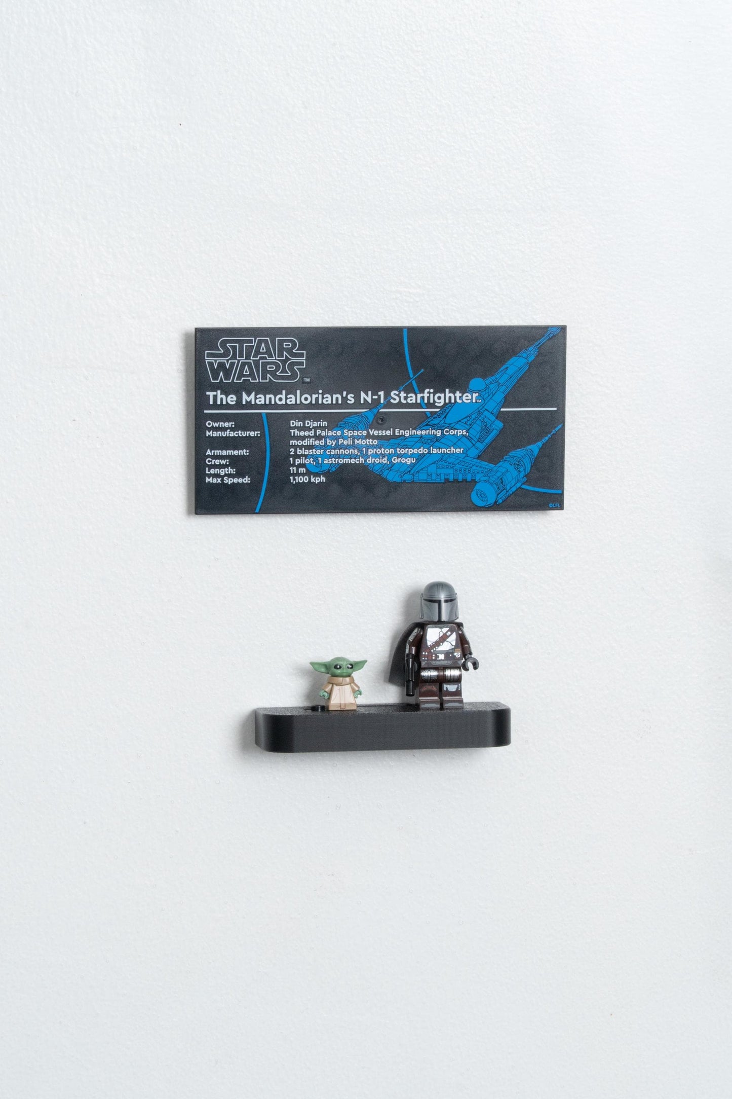 Technically Built Baseplate Wall Mount Compatible with LEGO Name Placards