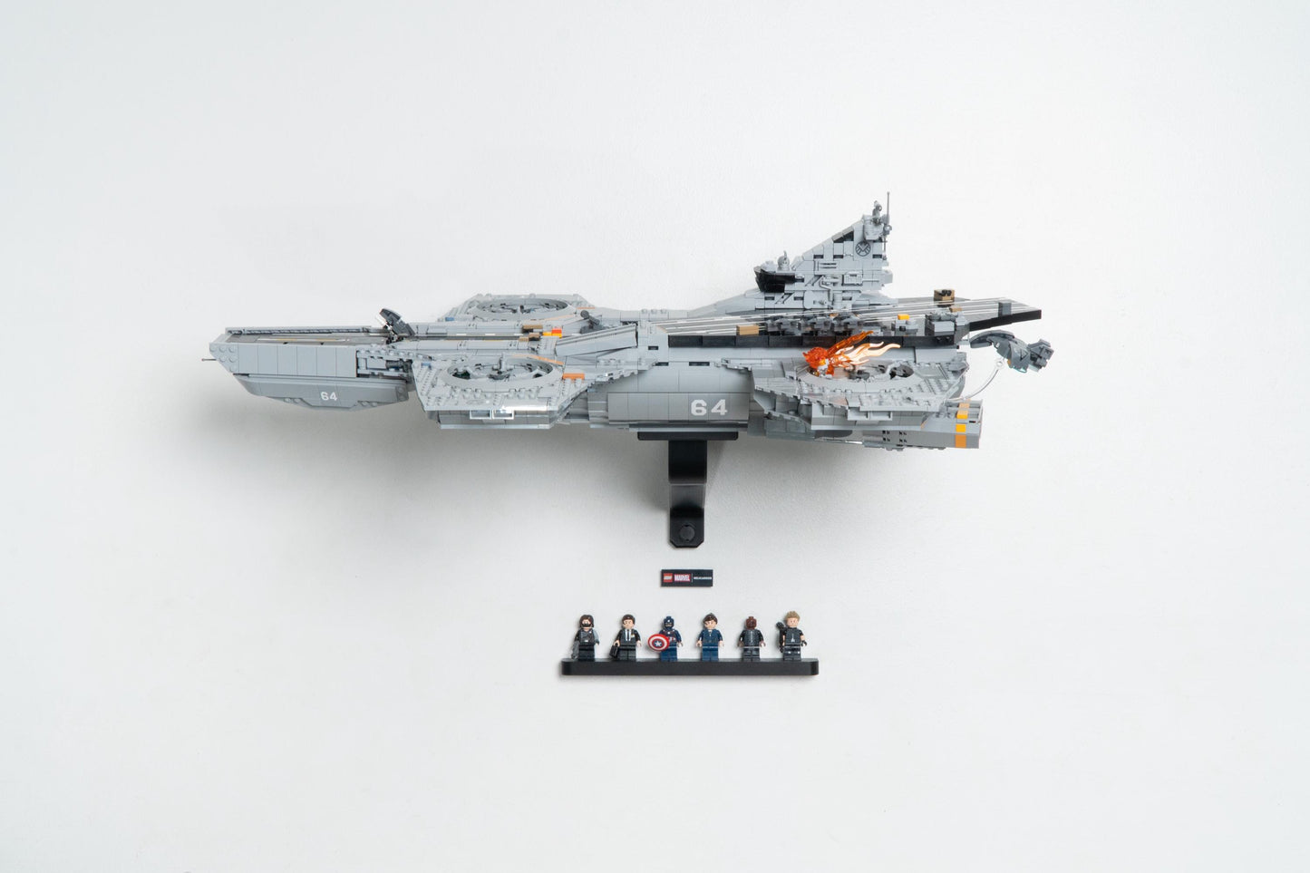 Horizontal Wall Mount Compatible with LEGO Shield Helicarrier-76354