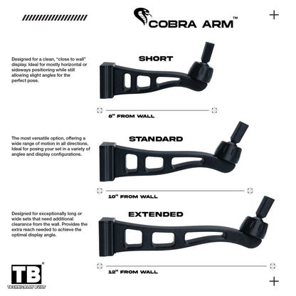 Cobra Arm Wall Mount Compatible With LEGO Icons Concorde 10318