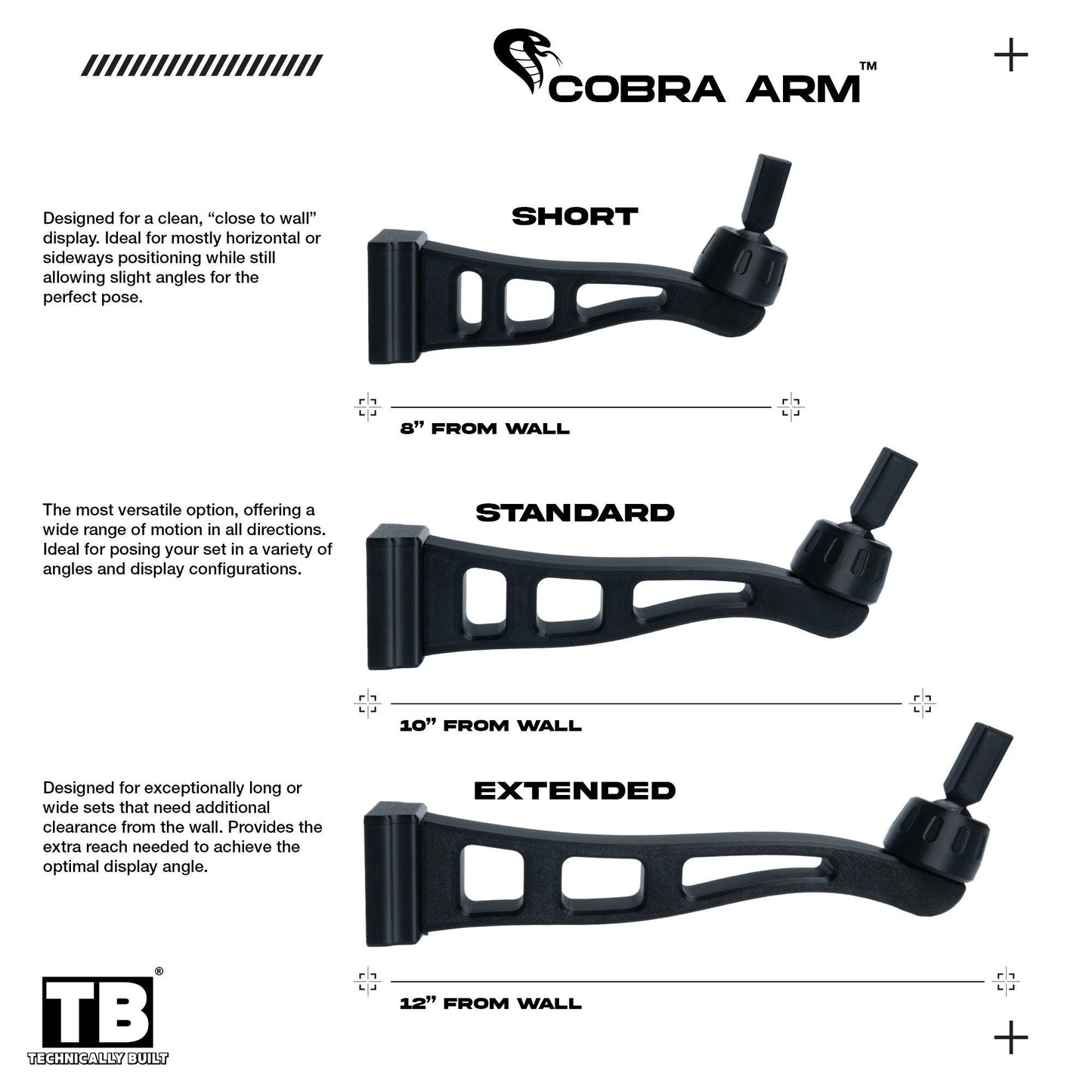 Cobra Arm Wall Mount Compatible With Lego Icons Douglas DC-3 PAN AM Airliner 11378