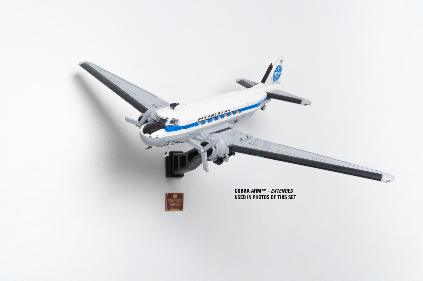 Cobra Arm Wall Mount Compatible With Lego Icons Douglas DC-3 PAN AM Airliner 11378