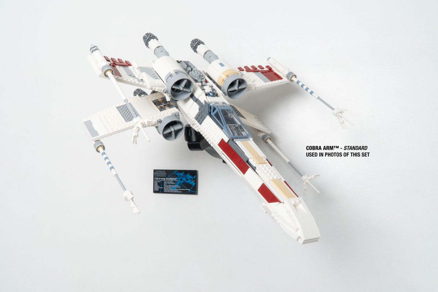 Cobra Arm Wall Mount Compatible With LEGO Star Wars X-Wing Starfighter 75355