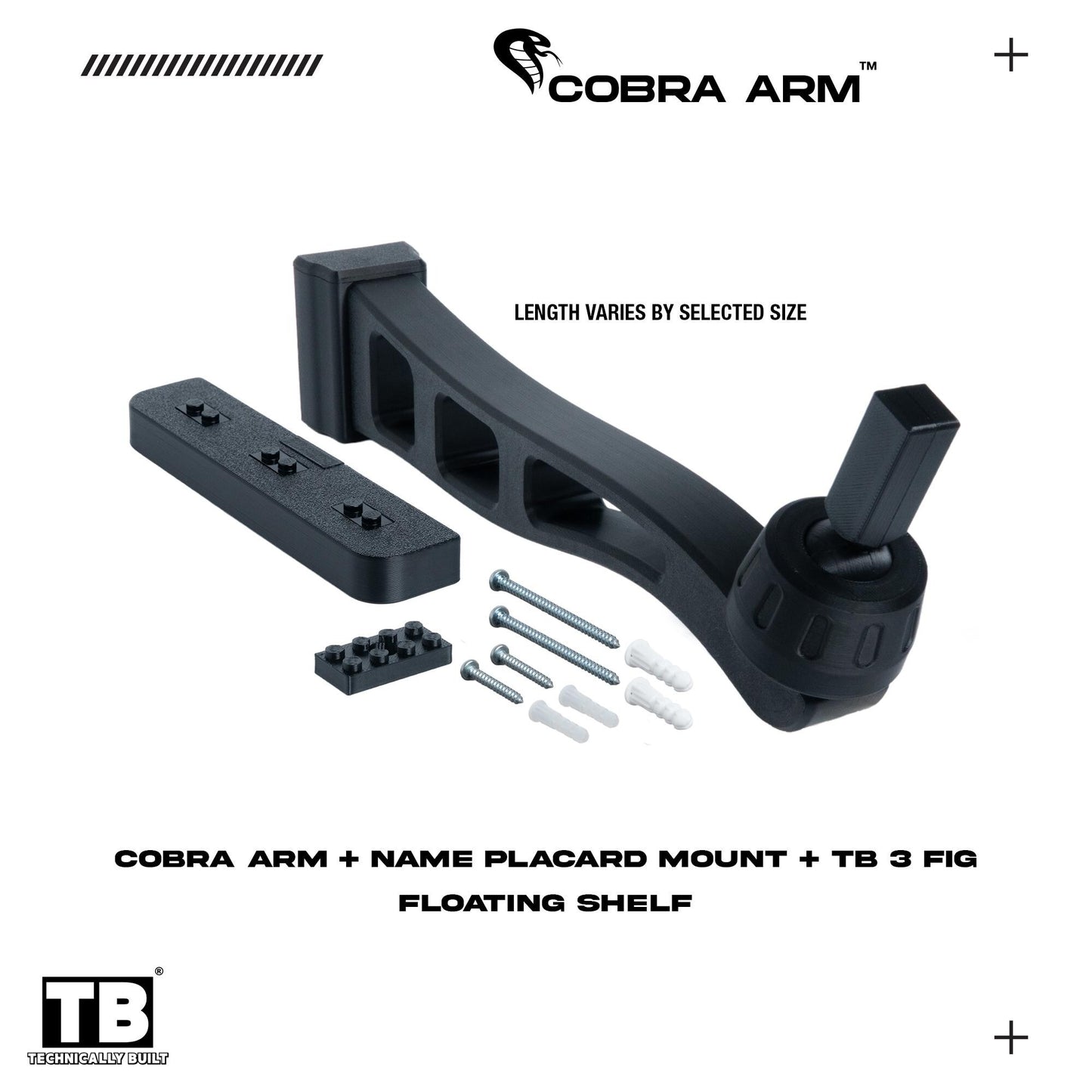 Cobra Arm Wall Mount Compatible With LEGO Star Wars TIE Interceptor 75382